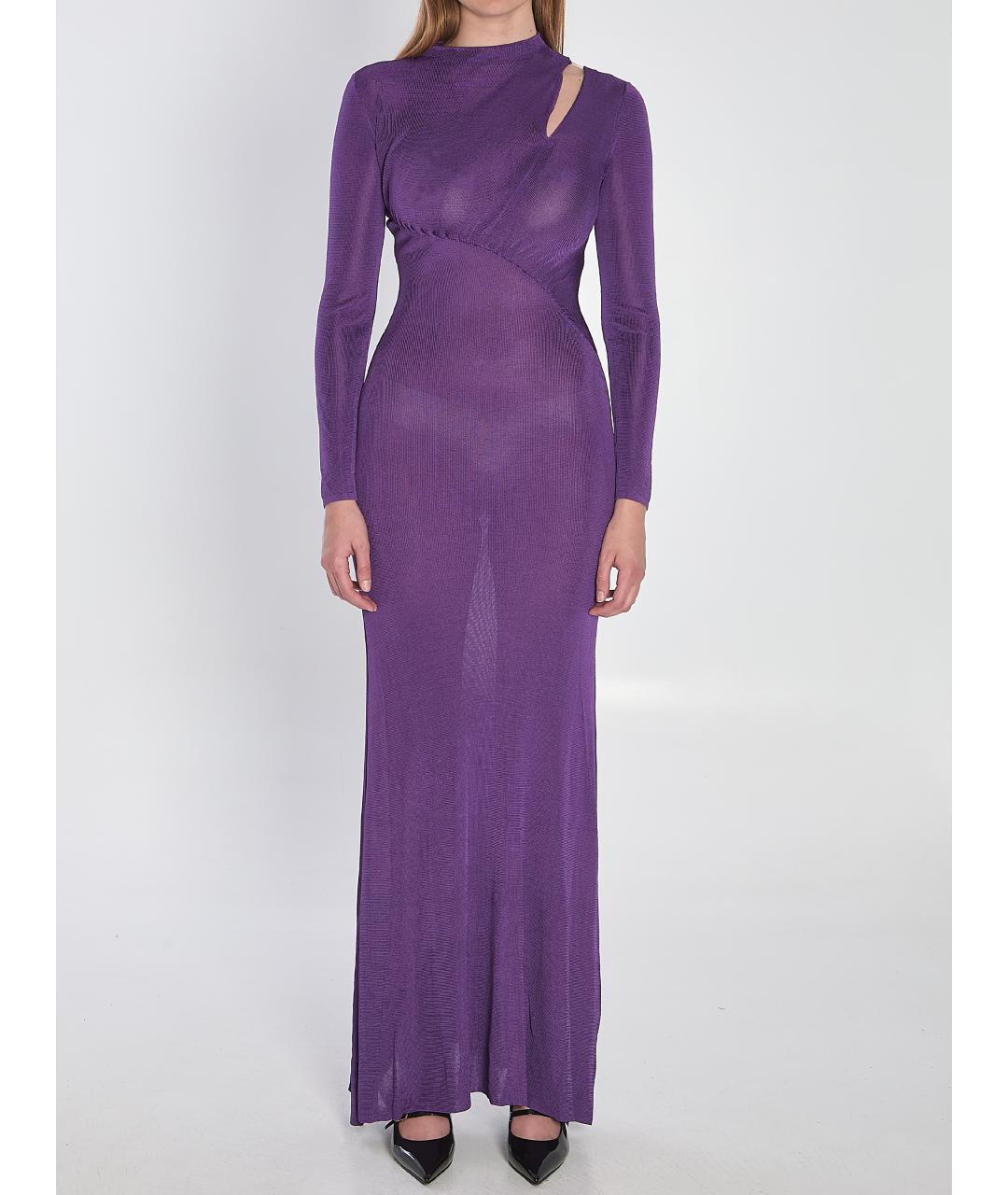 SELF-PORTRAIT Фиолетовое вискозное вечернее платье, фото 2