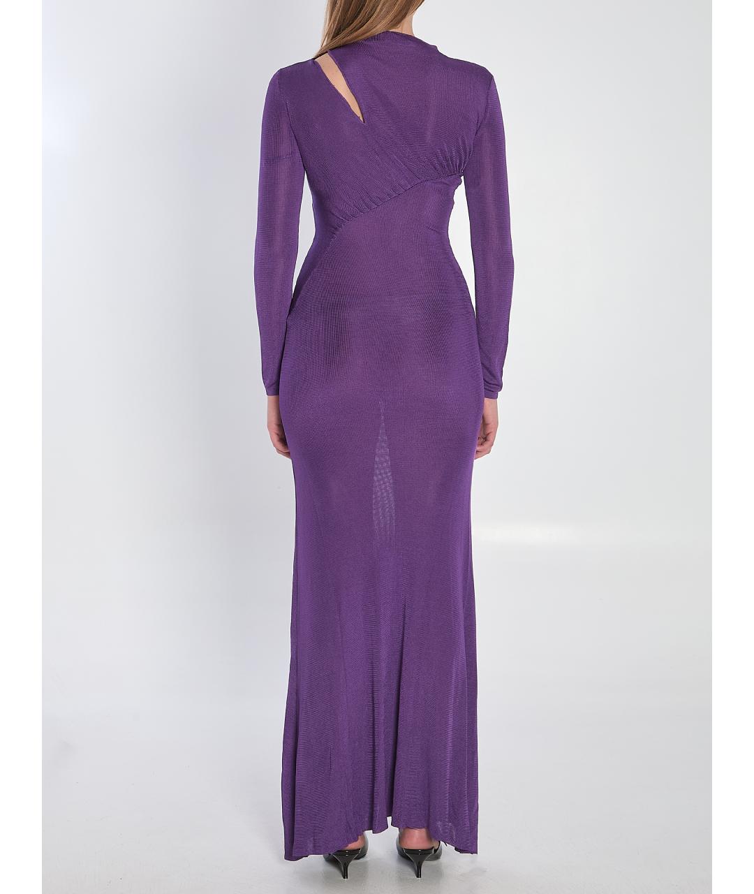SELF-PORTRAIT Фиолетовое вискозное вечернее платье, фото 5