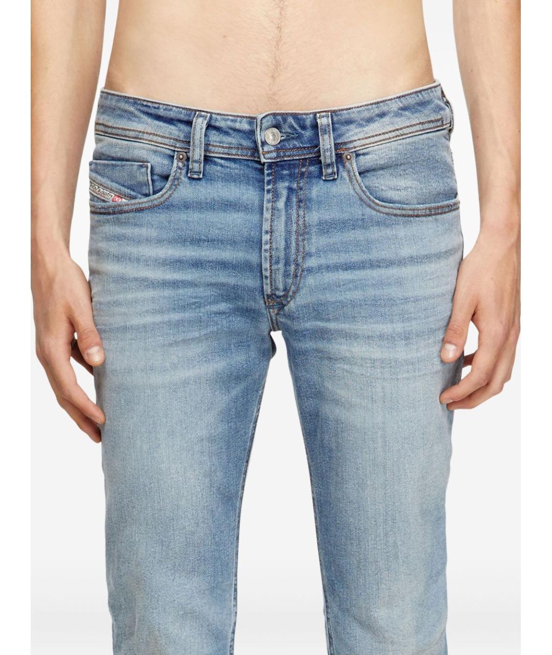 DIESEL Голубые хлопковые джинсы скинни, фото 5