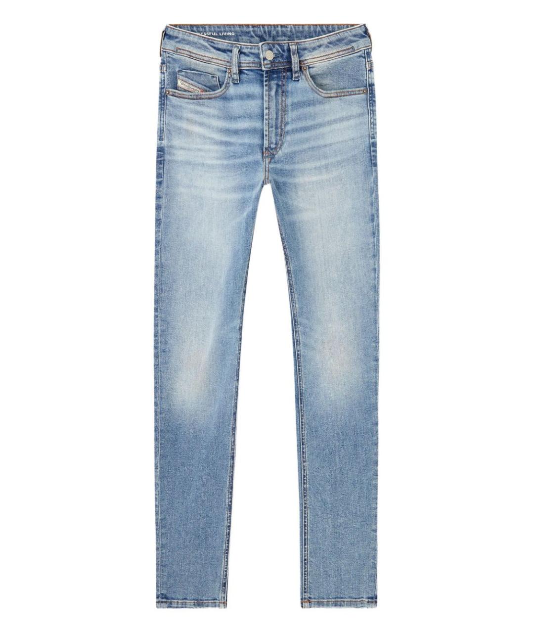 DIESEL Голубые хлопковые джинсы скинни, фото 1