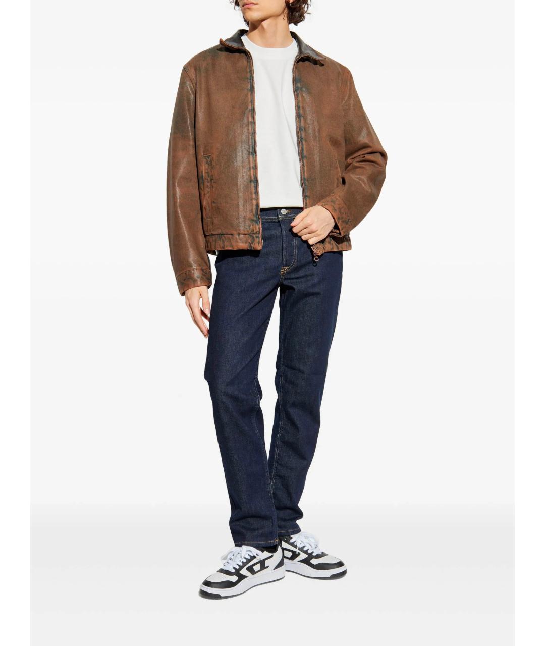 DIESEL Синие хлопковые прямые джинсы, фото 2