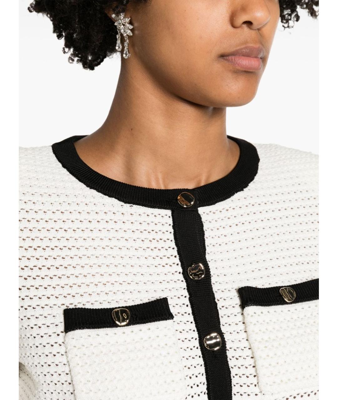 SELF-PORTRAIT Белый вискозный кардиган, фото 4