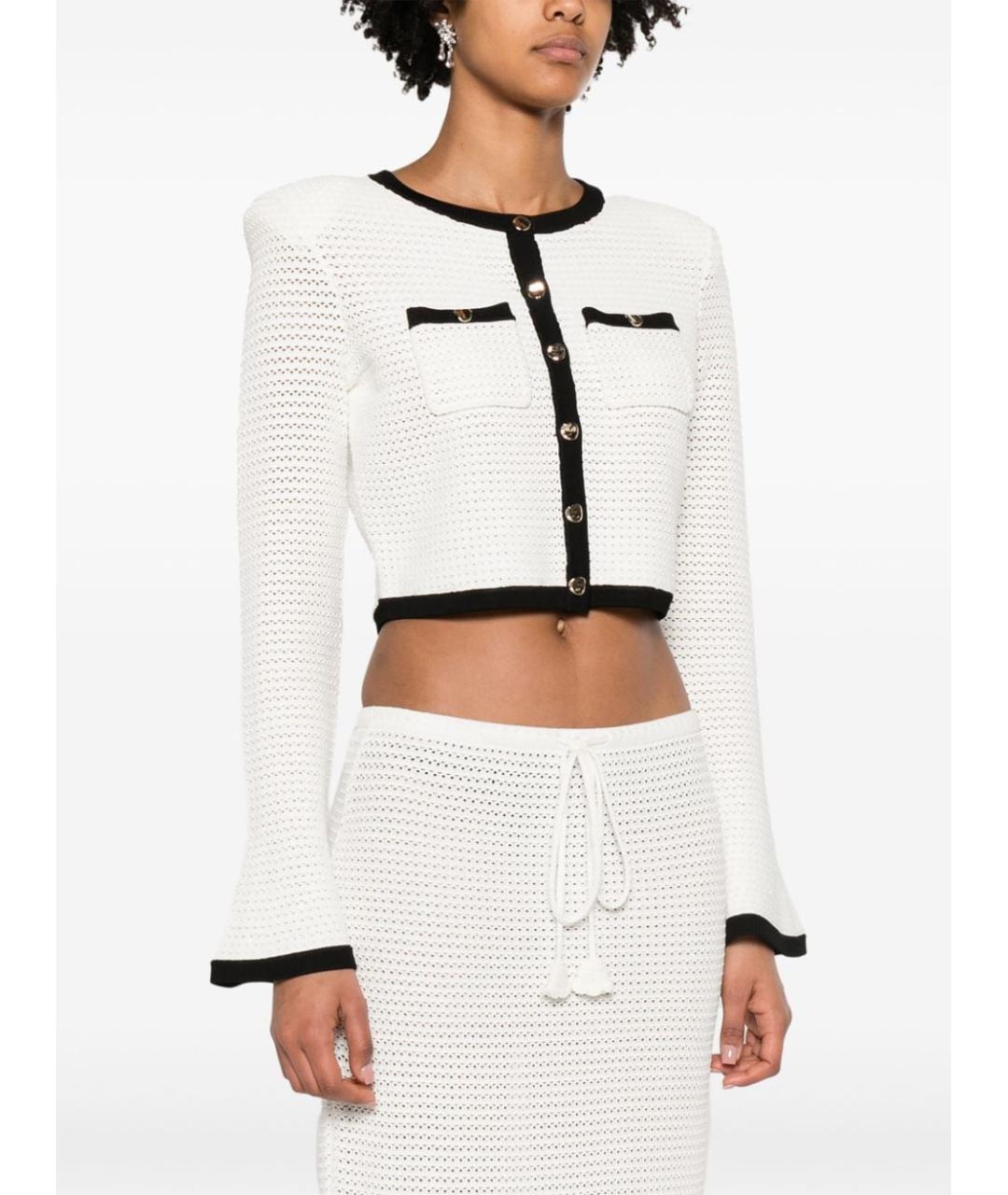 SELF-PORTRAIT Белый вискозный кардиган, фото 5