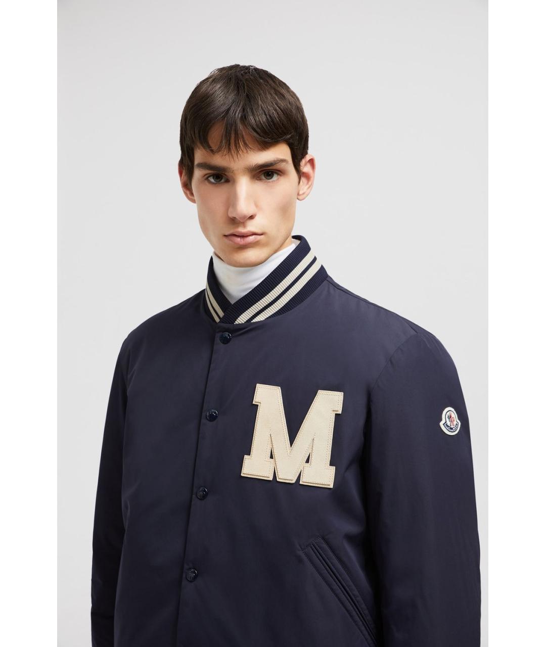 MONCLER Синяя полиэстеровая куртка, фото 3