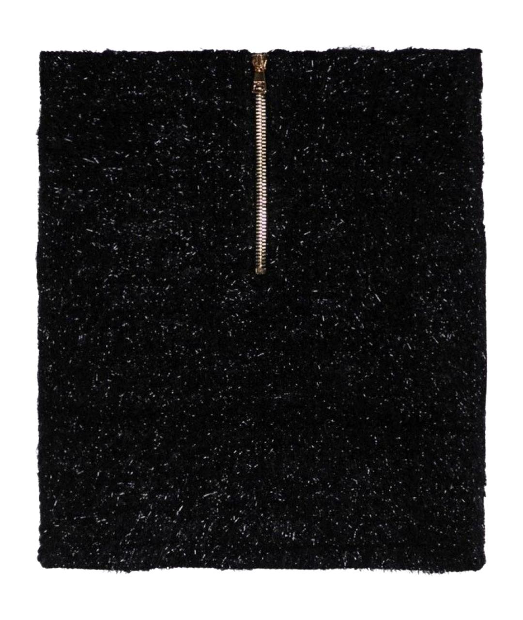 BALMAIN Черная полиэстеровая юбка мини, фото 2