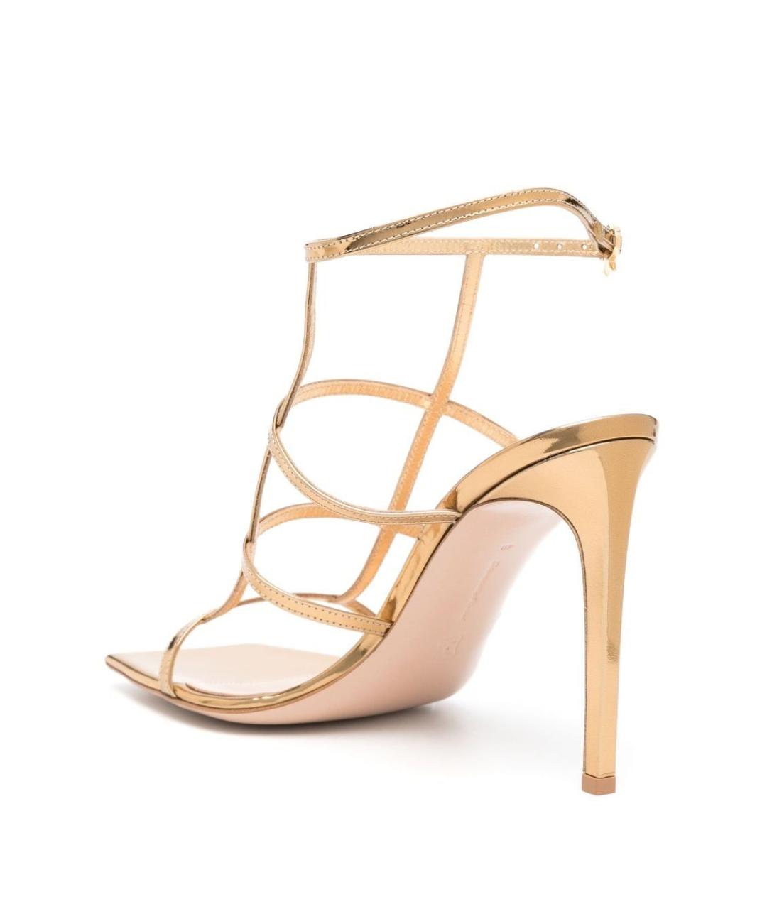 GIANVITO ROSSI Золотые кожаные туфли, фото 3