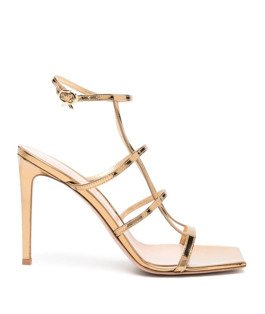 GIANVITO ROSSI Золотые кожаные туфли, фото 1