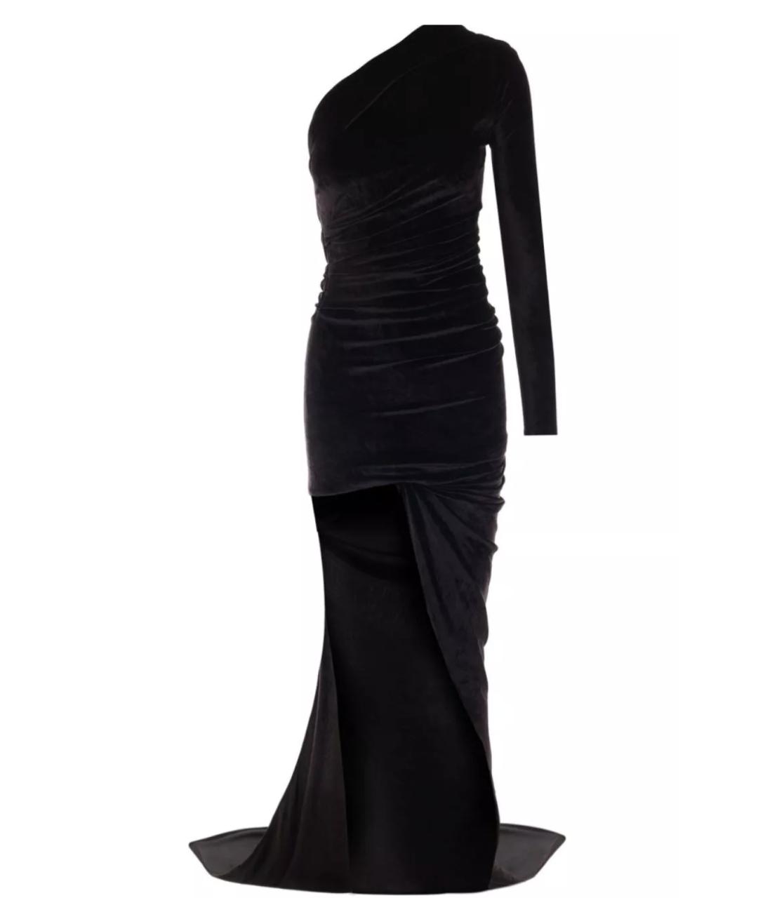 BALENCIAGA Черное ацетатное вечернее платье, фото 1