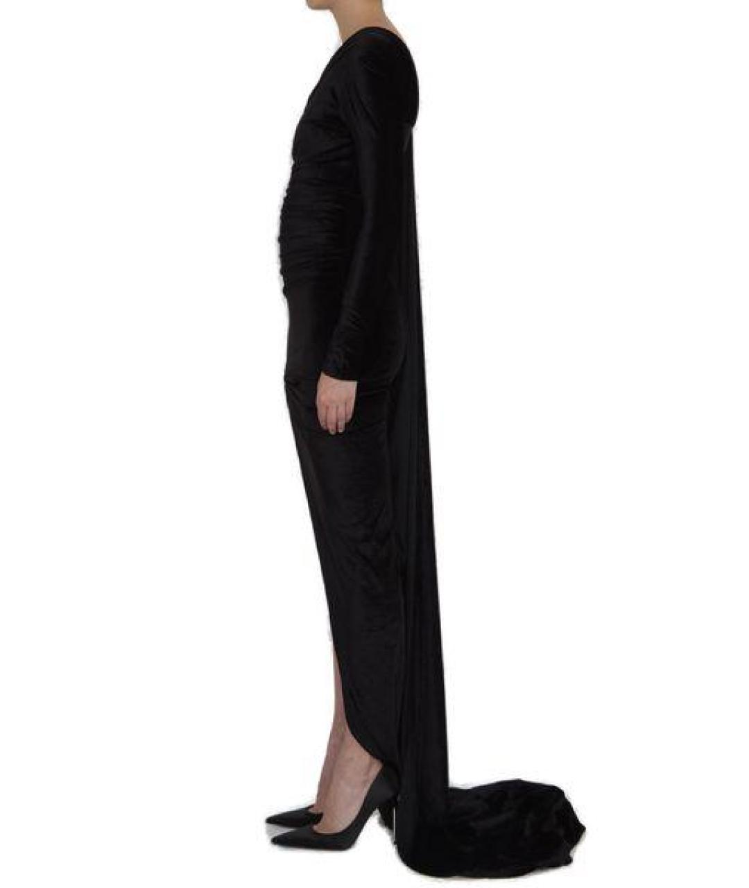 BALENCIAGA Черное ацетатное вечернее платье, фото 4