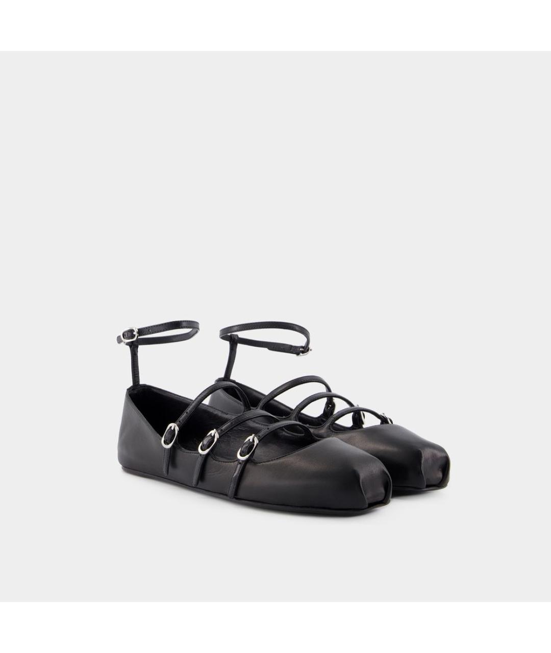 ALEXANDER MCQUEEN Черные кожаные балетки, фото 2
