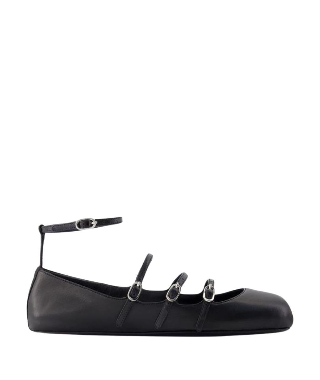 ALEXANDER MCQUEEN Черные кожаные балетки, фото 1