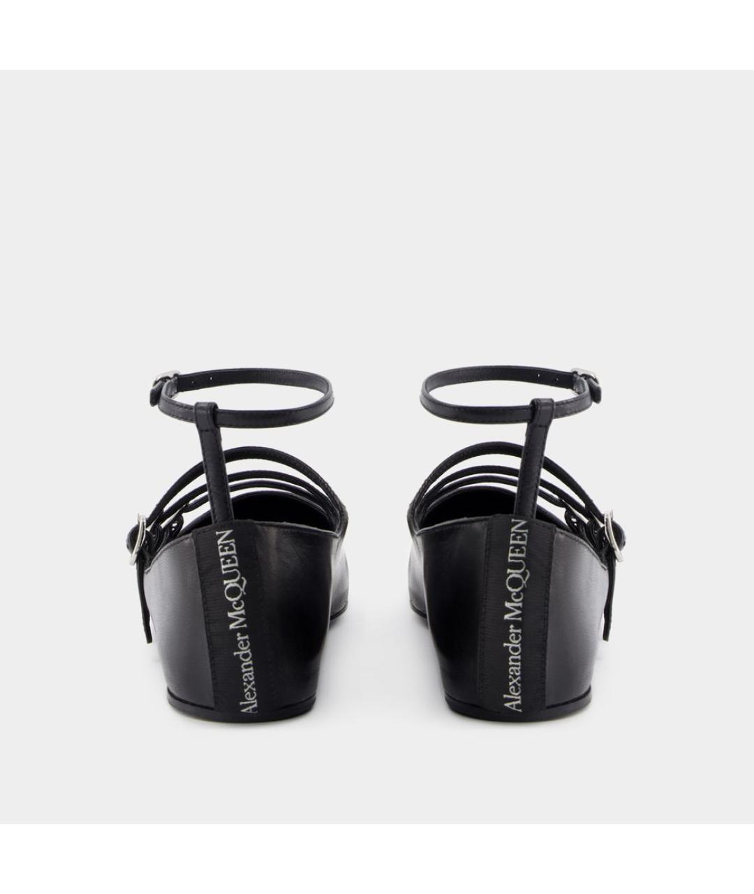 ALEXANDER MCQUEEN Черные кожаные балетки, фото 3