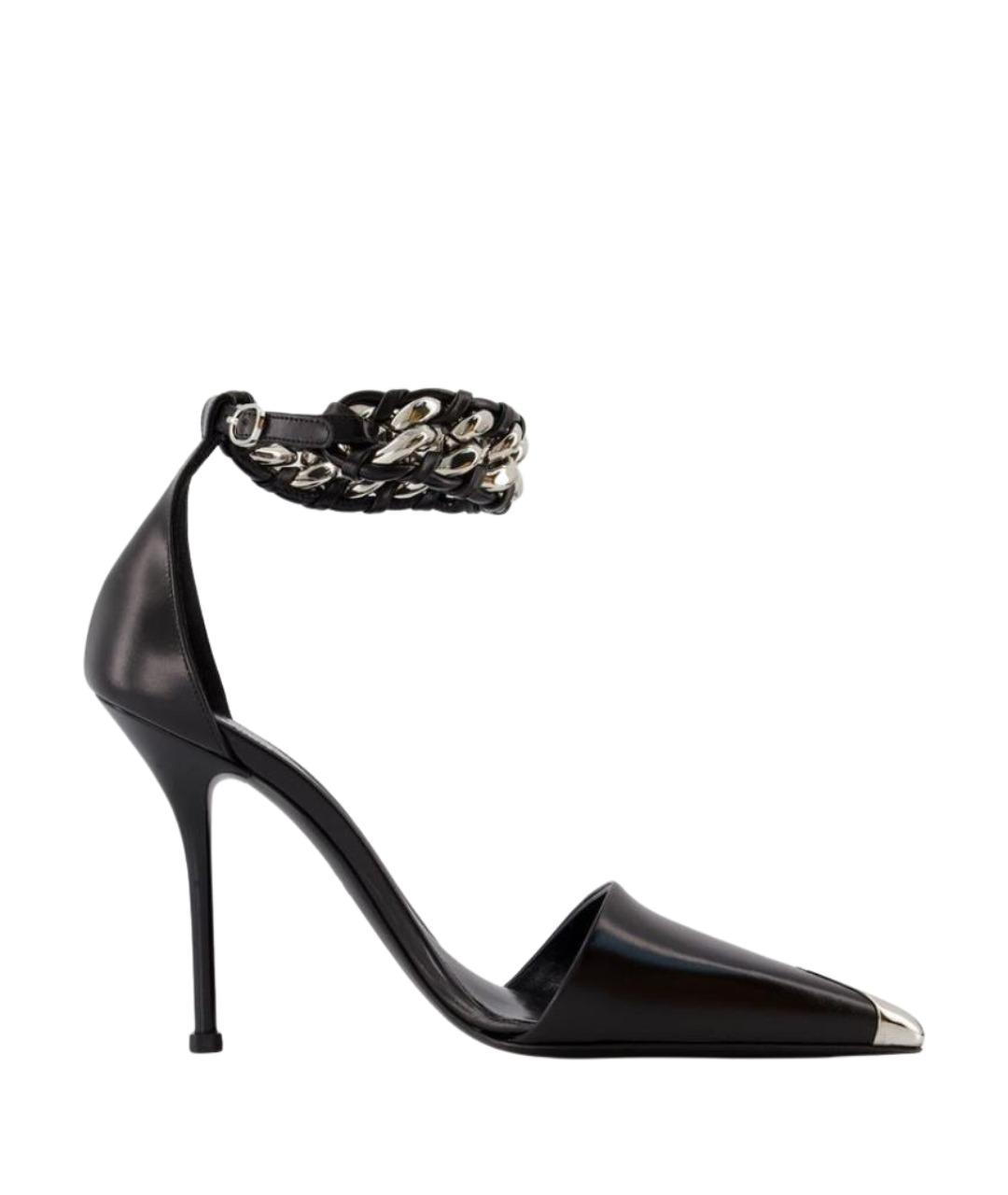 ALEXANDER MCQUEEN Черные кожаные туфли, фото 1