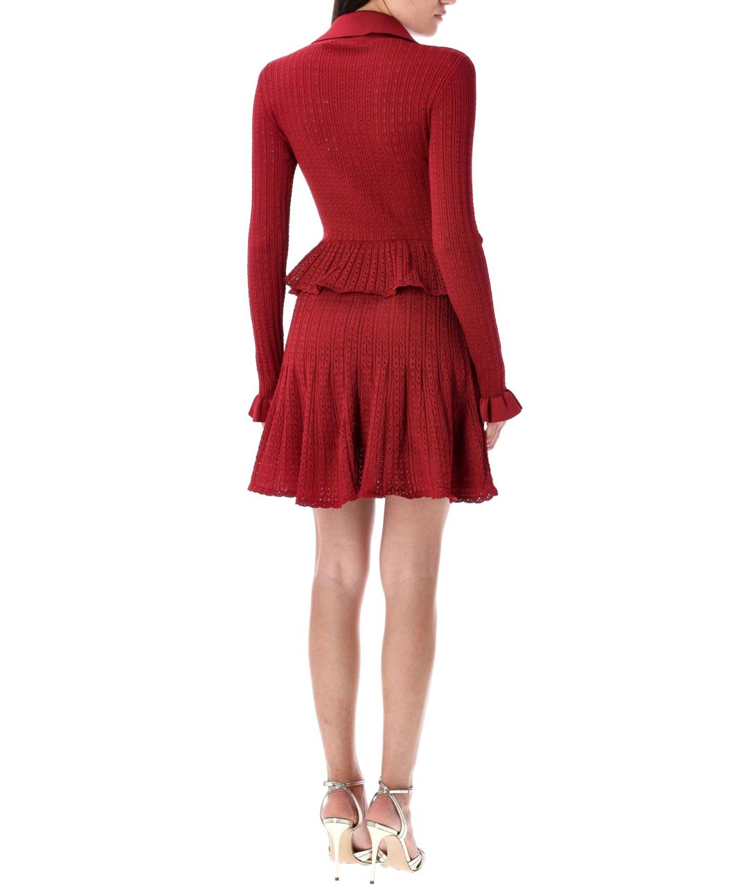 SELF-PORTRAIT Красное вискозное повседневное платье, фото 3