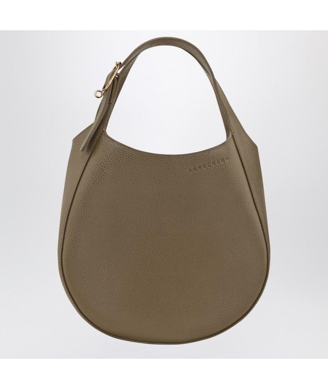 LONGCHAMP Коричневая кожаная сумка тоут, фото 3