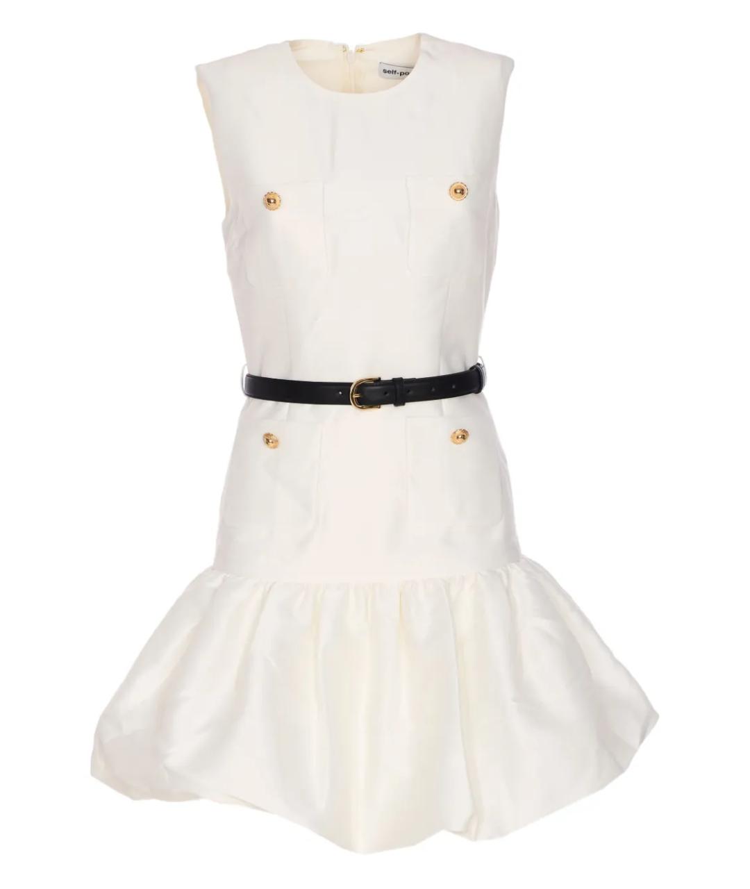 SELF-PORTRAIT Белое полиэстеровое повседневное платье, фото 1
