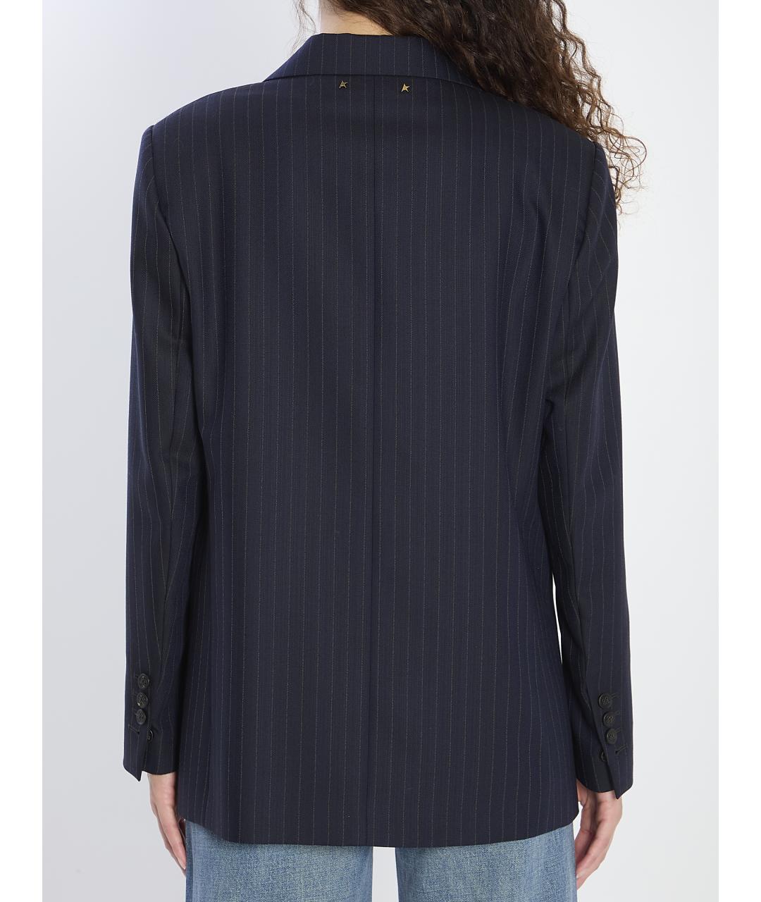 GOLDEN GOOSE DELUXE BRAND Темно-синий шерстяной жакет/пиджак, фото 5