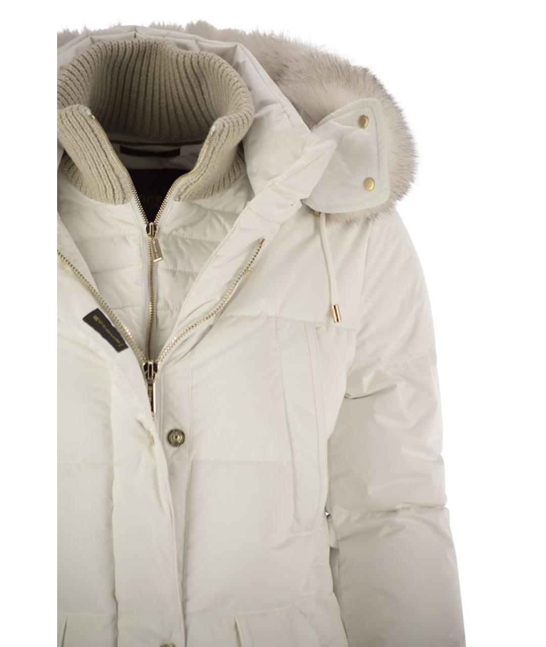 MOORER Белая полиэстеровая куртка, фото 4