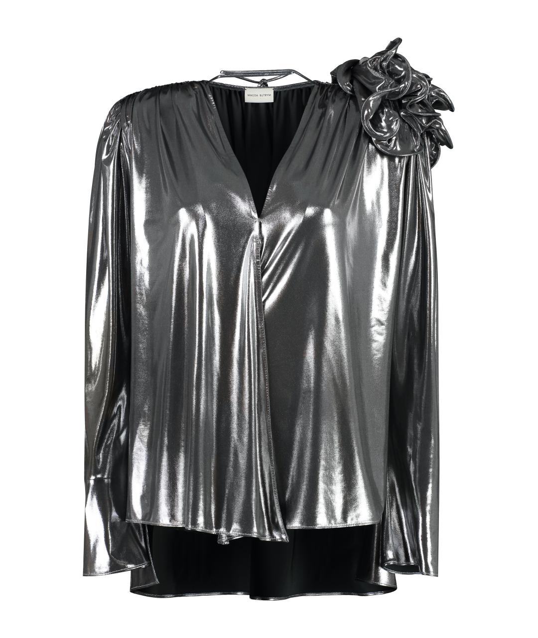 MAGDA BUTRYM Серебряная полиэстеровая блузы, фото 1