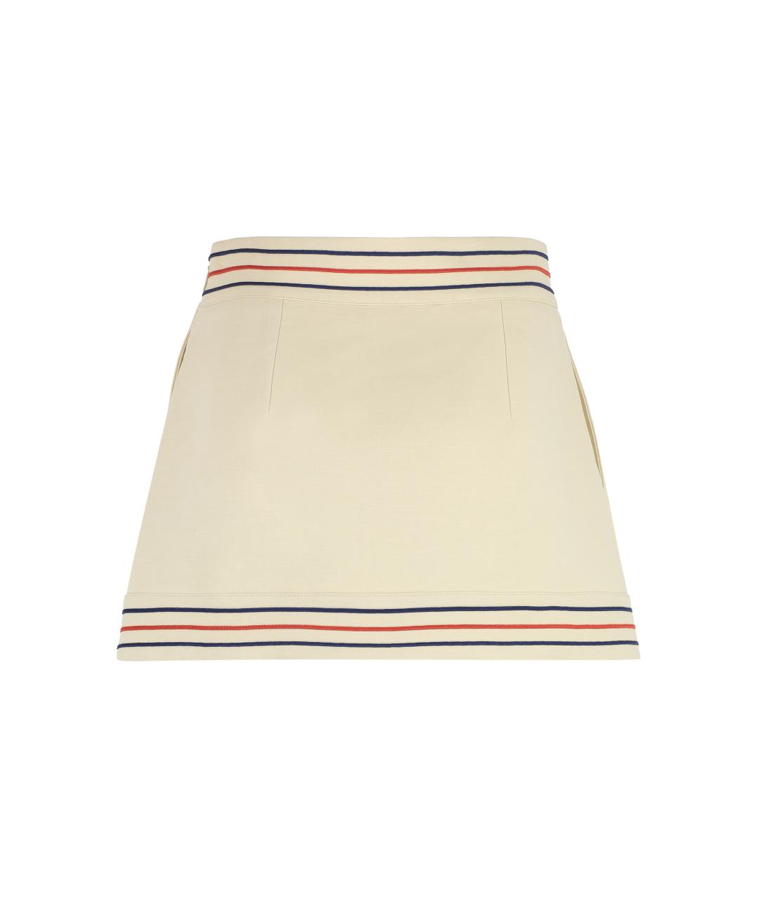 GUCCI Белая хлопковая юбка мини, фото 2