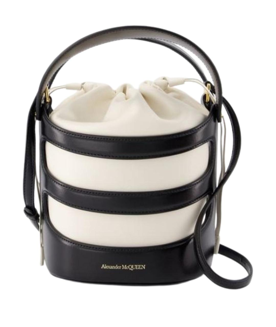 ALEXANDER MCQUEEN Черная кожаная сумка с короткими ручками, фото 1