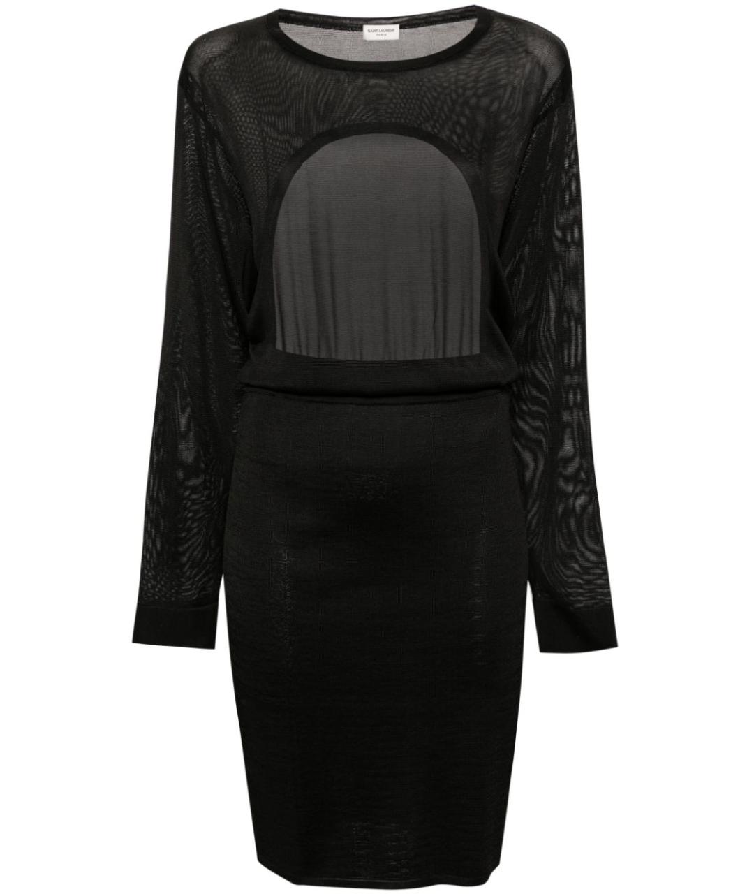 SAINT LAURENT Черное вискозное вечернее платье, фото 1