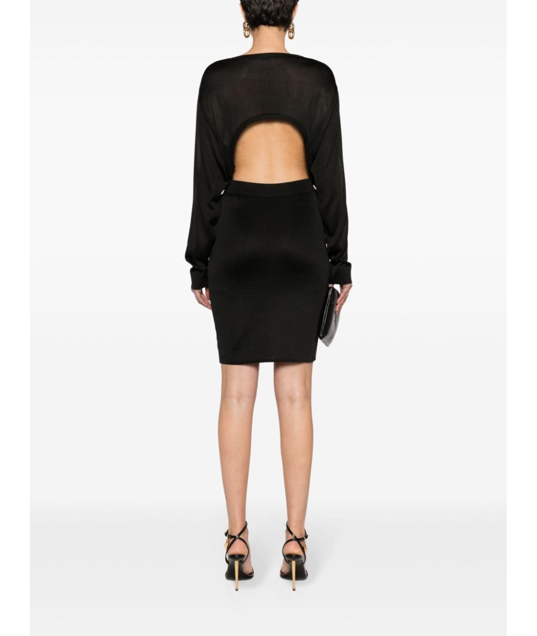 SAINT LAURENT Черное вискозное вечернее платье, фото 4