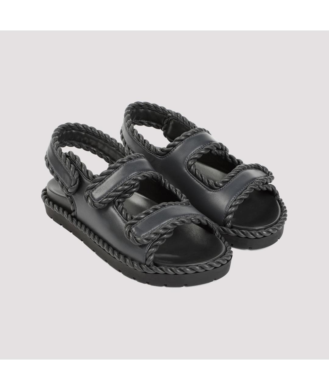 BOTTEGA VENETA Серые кожаные сандалии, фото 3