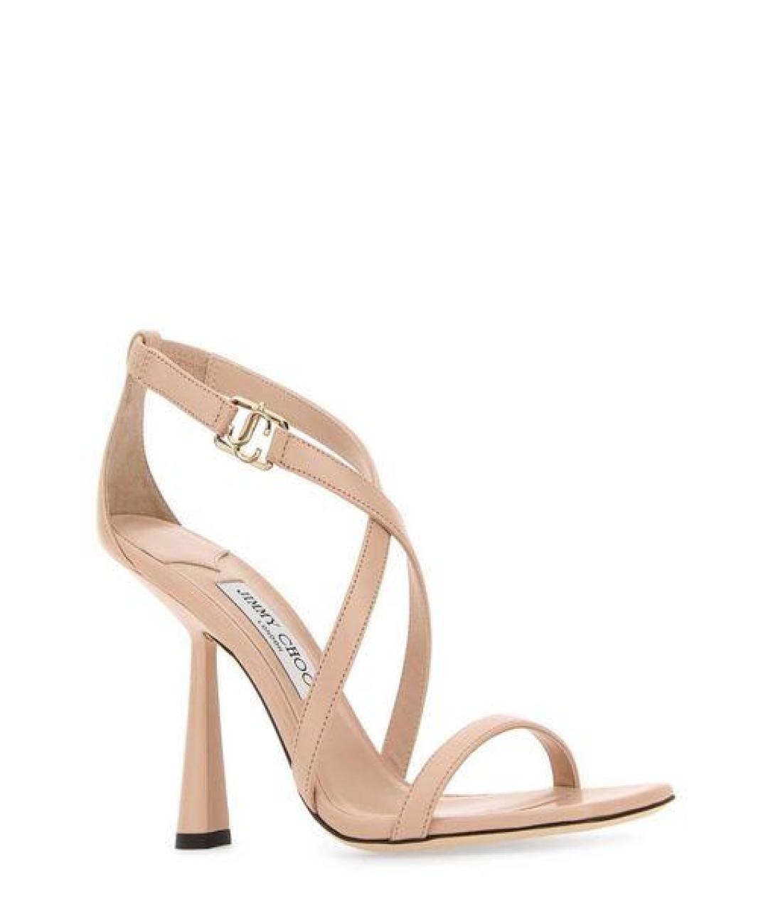 JIMMY CHOO Бежевые кожаные сандалии, фото 2