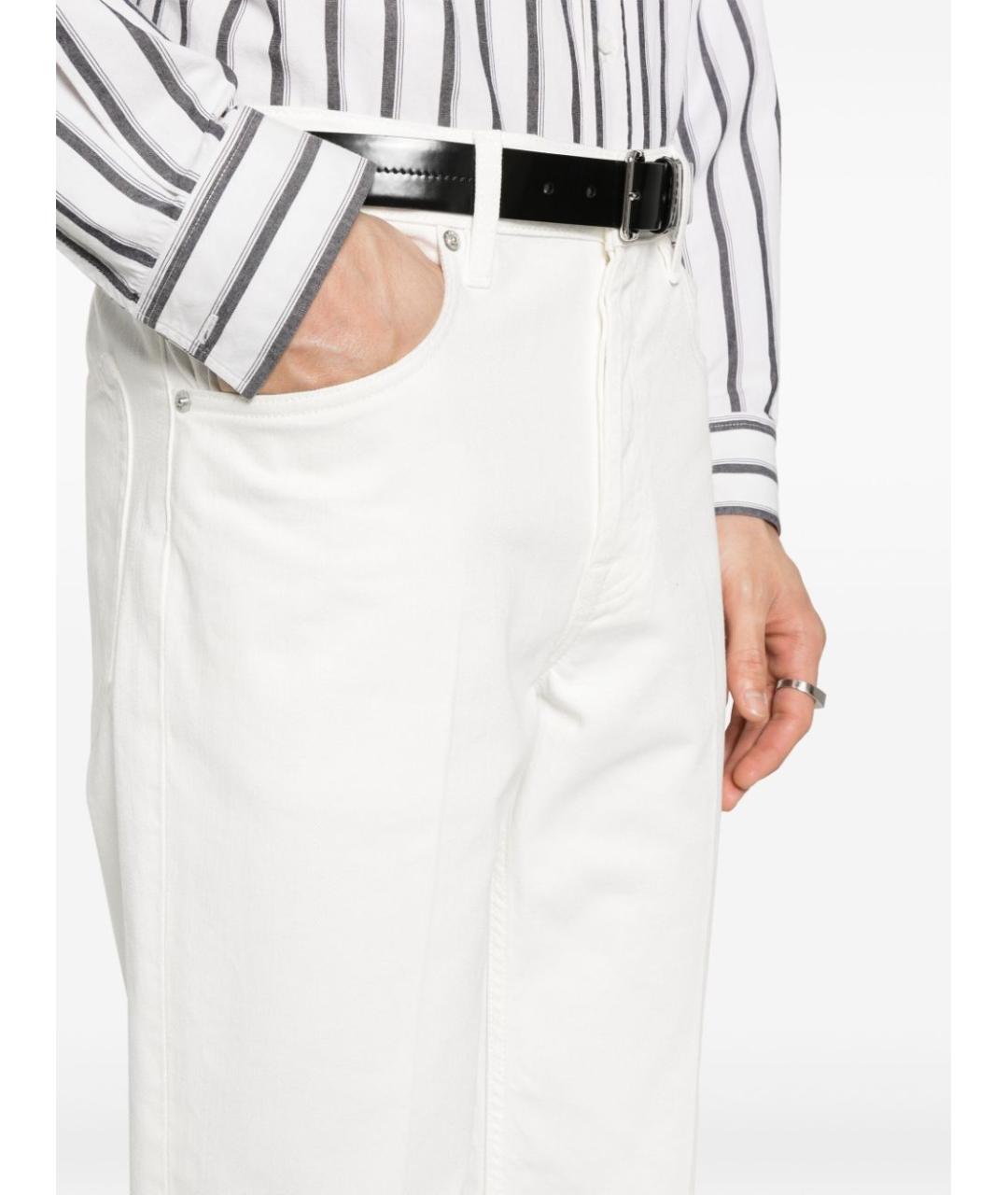 LANVIN Белые хлопковые повседневные брюки, фото 5