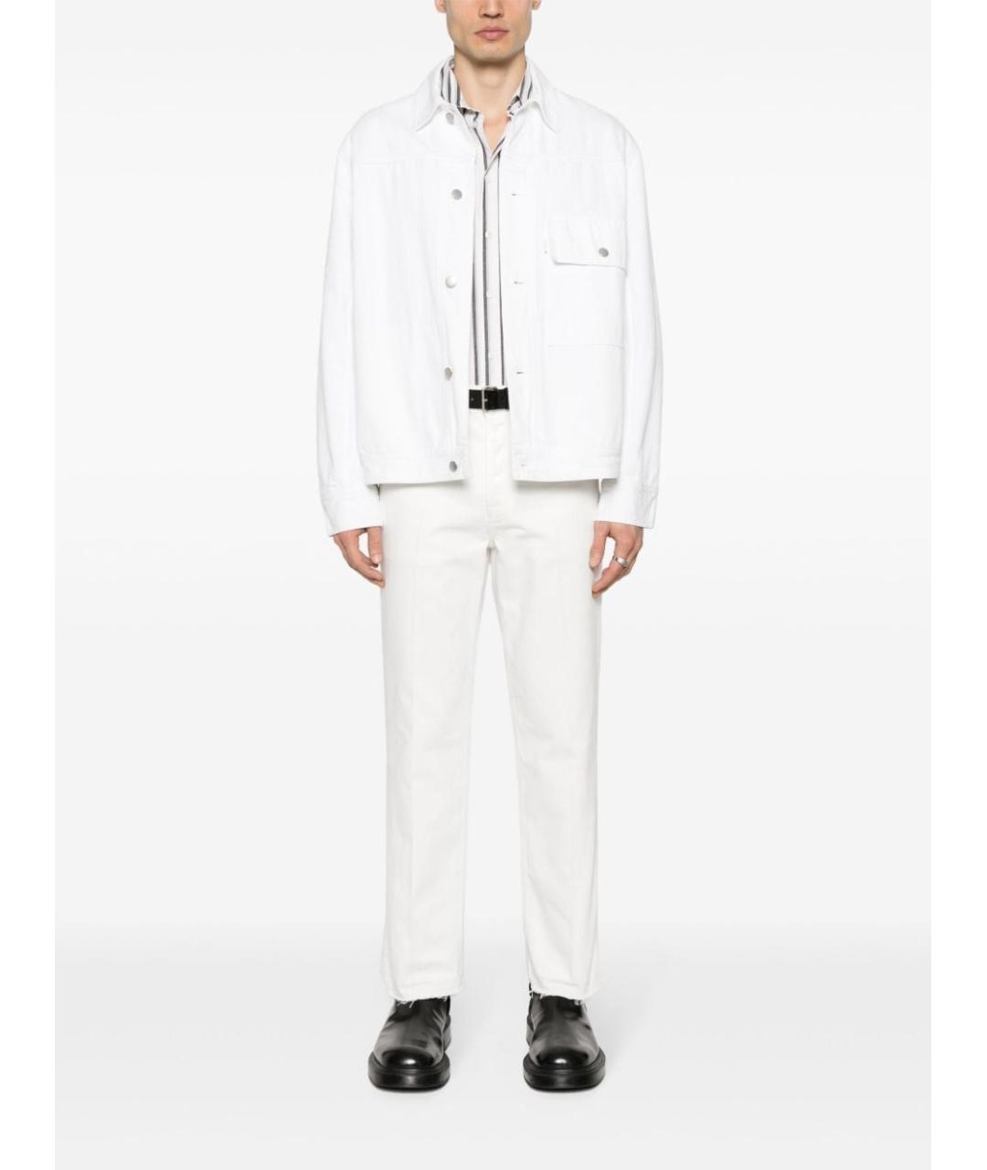 LANVIN Белые хлопковые повседневные брюки, фото 2