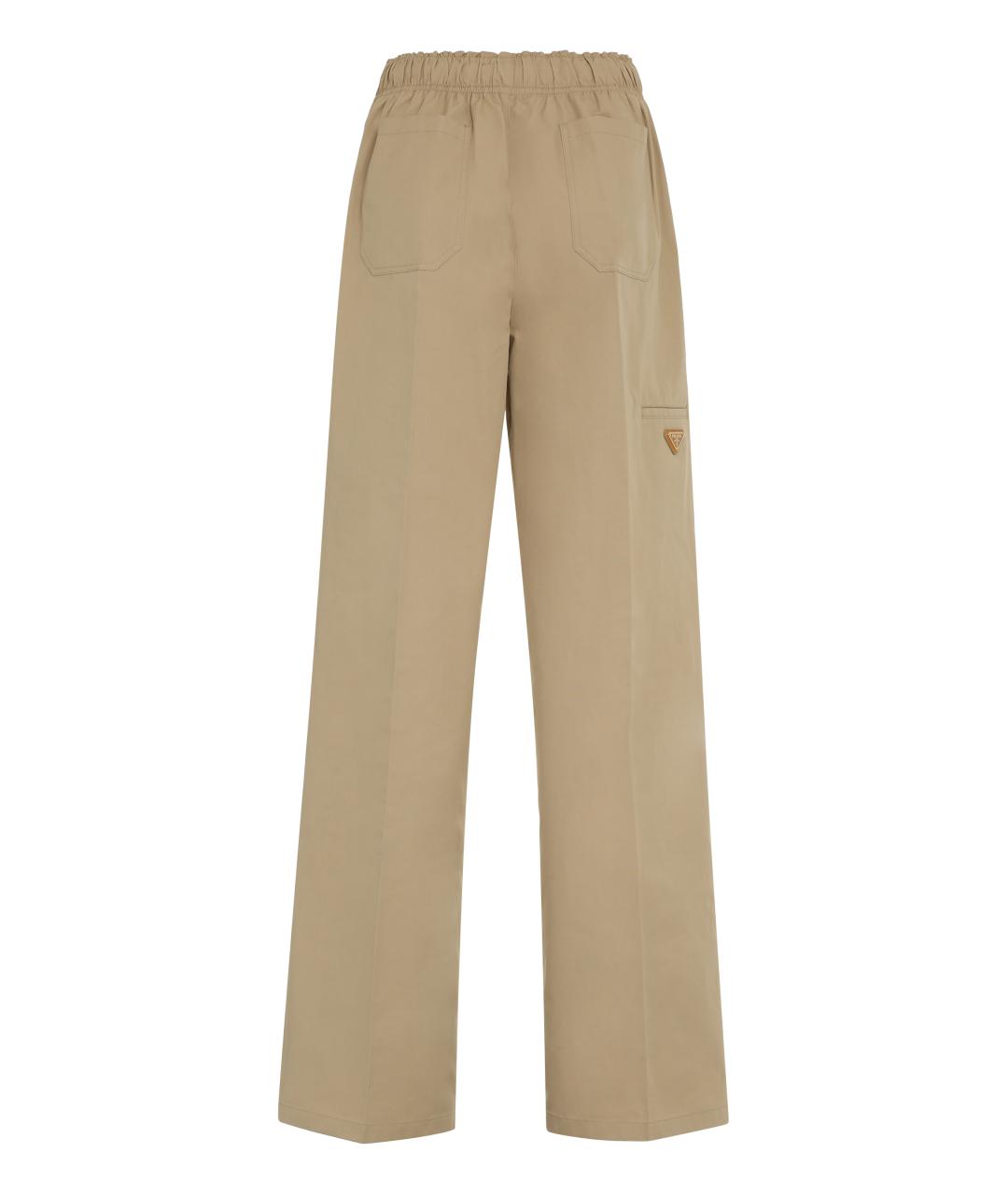 PRADA Бежевые хлопковые прямые брюки, фото 2