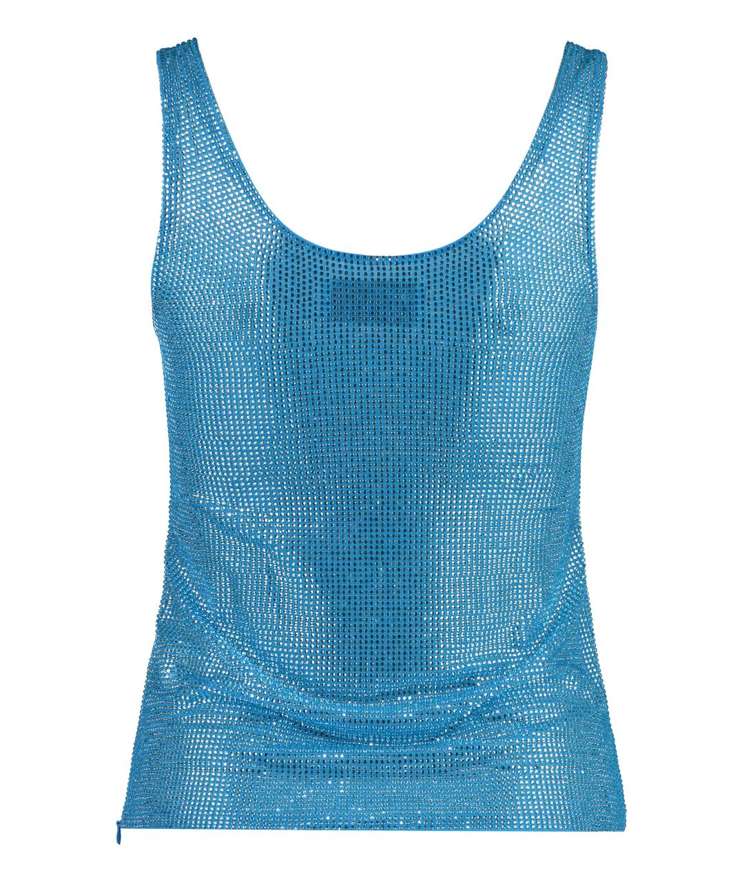 GIUSEPPE DI MORABITO Голубая полиамидовая майка, фото 2