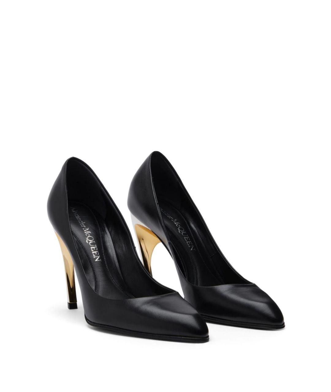 ALEXANDER MCQUEEN Черные кожаные туфли, фото 2