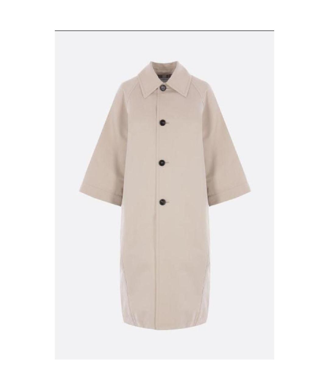 BOTTEGA VENETA Бежевый хлопковый тренч/плащ, фото 6