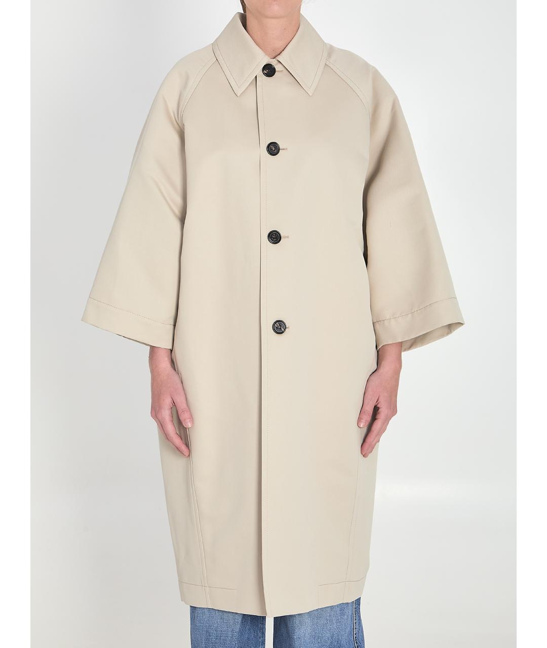 BOTTEGA VENETA Бежевый хлопковый тренч/плащ, фото 2