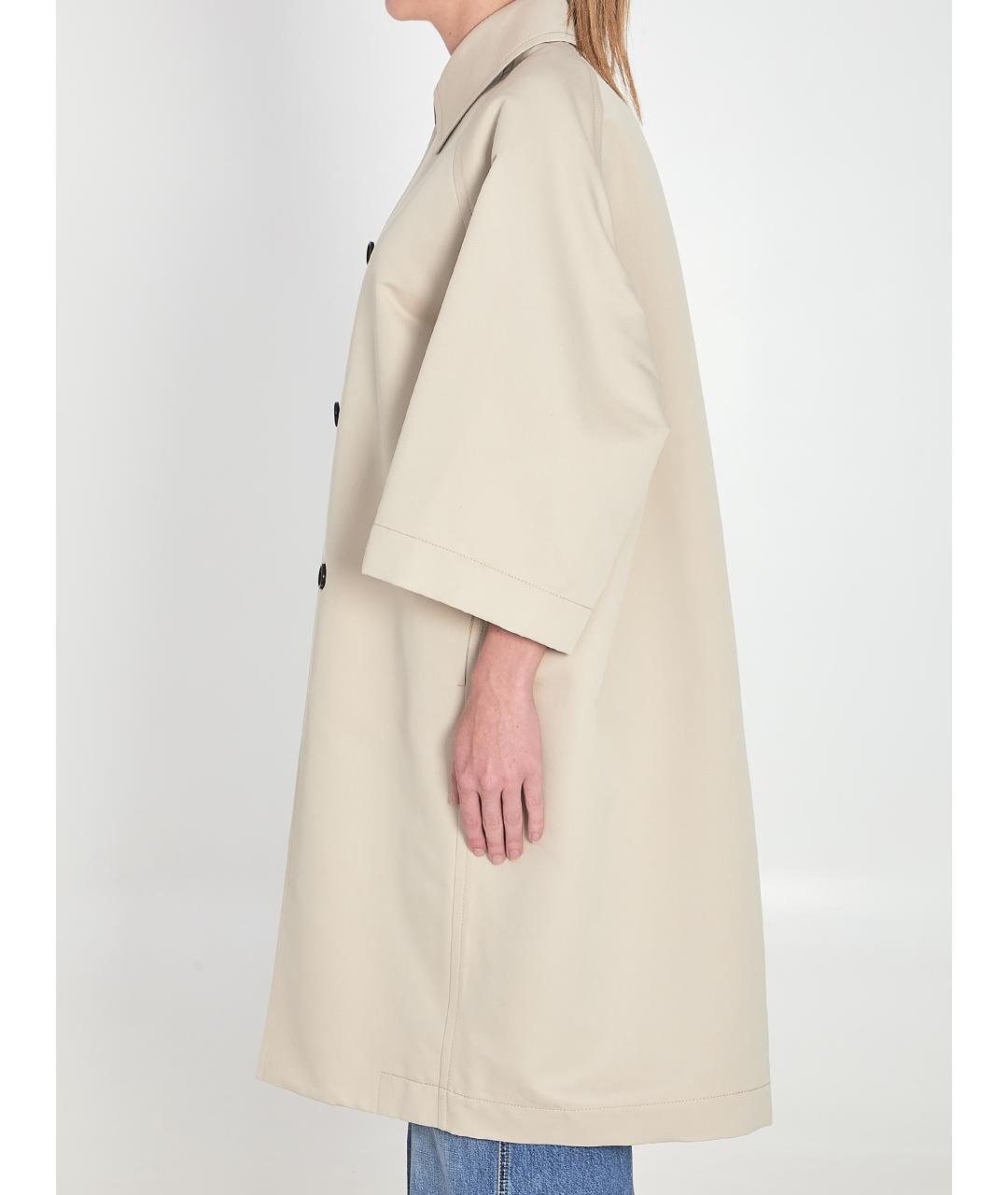 BOTTEGA VENETA Бежевый хлопковый тренч/плащ, фото 4