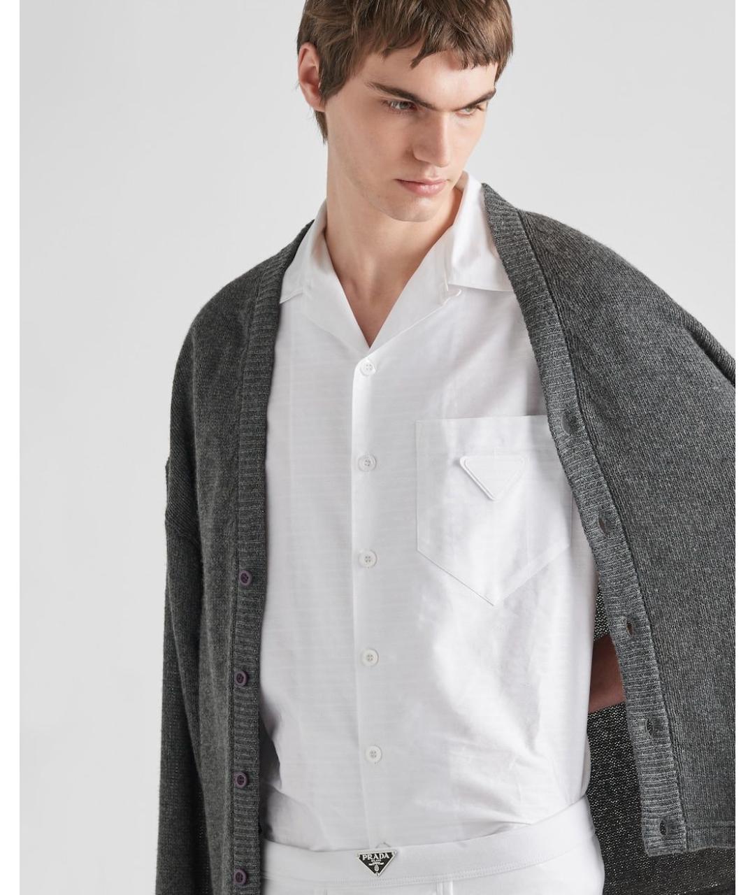 PRADA Белая хлопковая кэжуал рубашка, фото 4