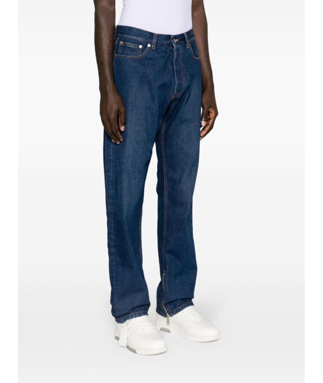 OFF-WHITE Синие хлопковые прямые джинсы, фото 3