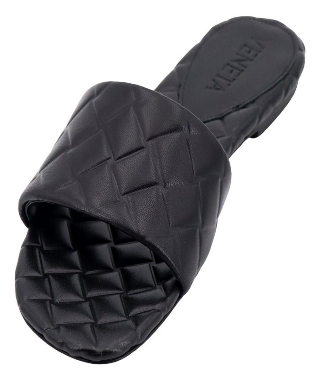 BOTTEGA VENETA Черные кожаные мюли, фото 3