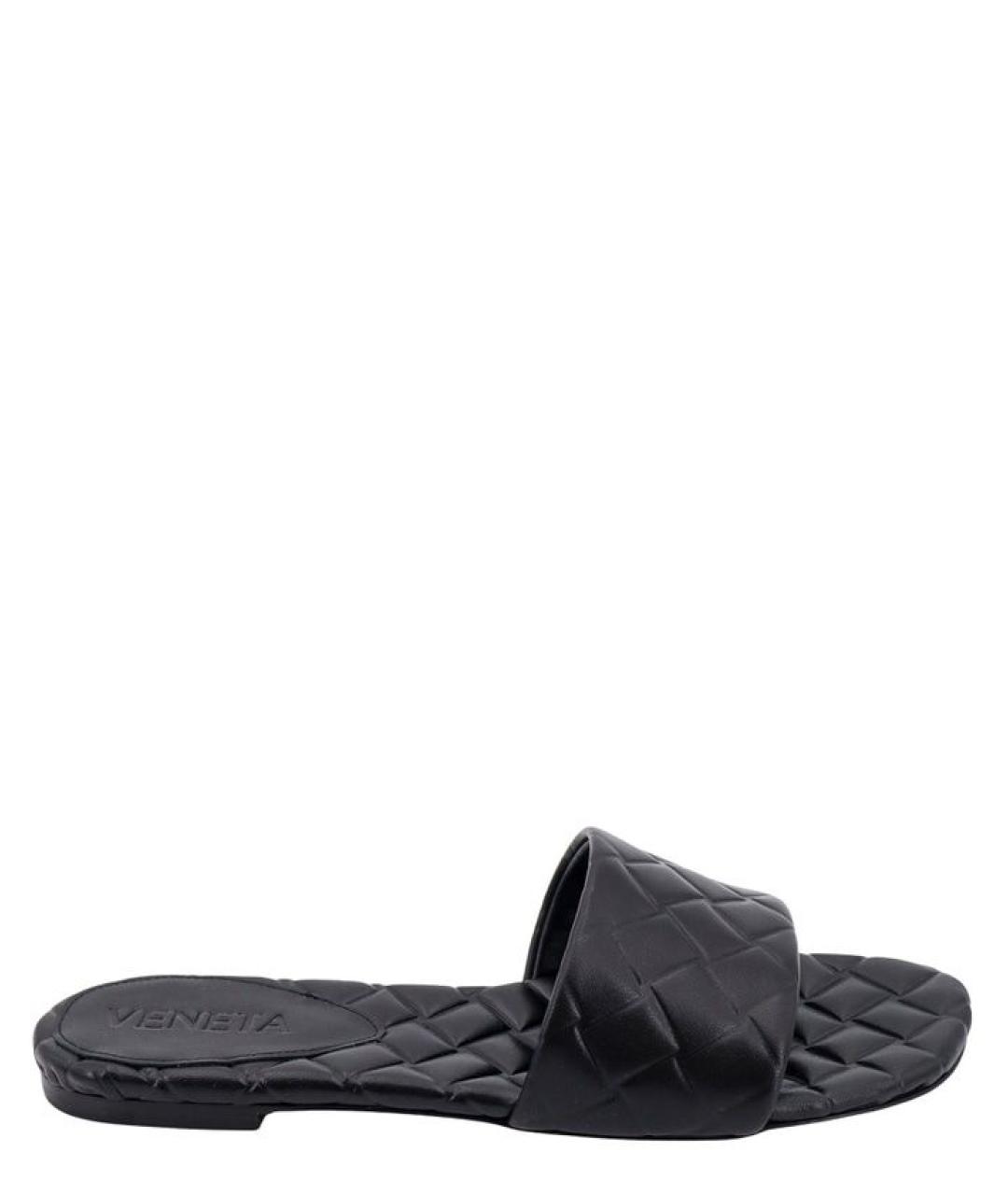 BOTTEGA VENETA Черные кожаные мюли, фото 1