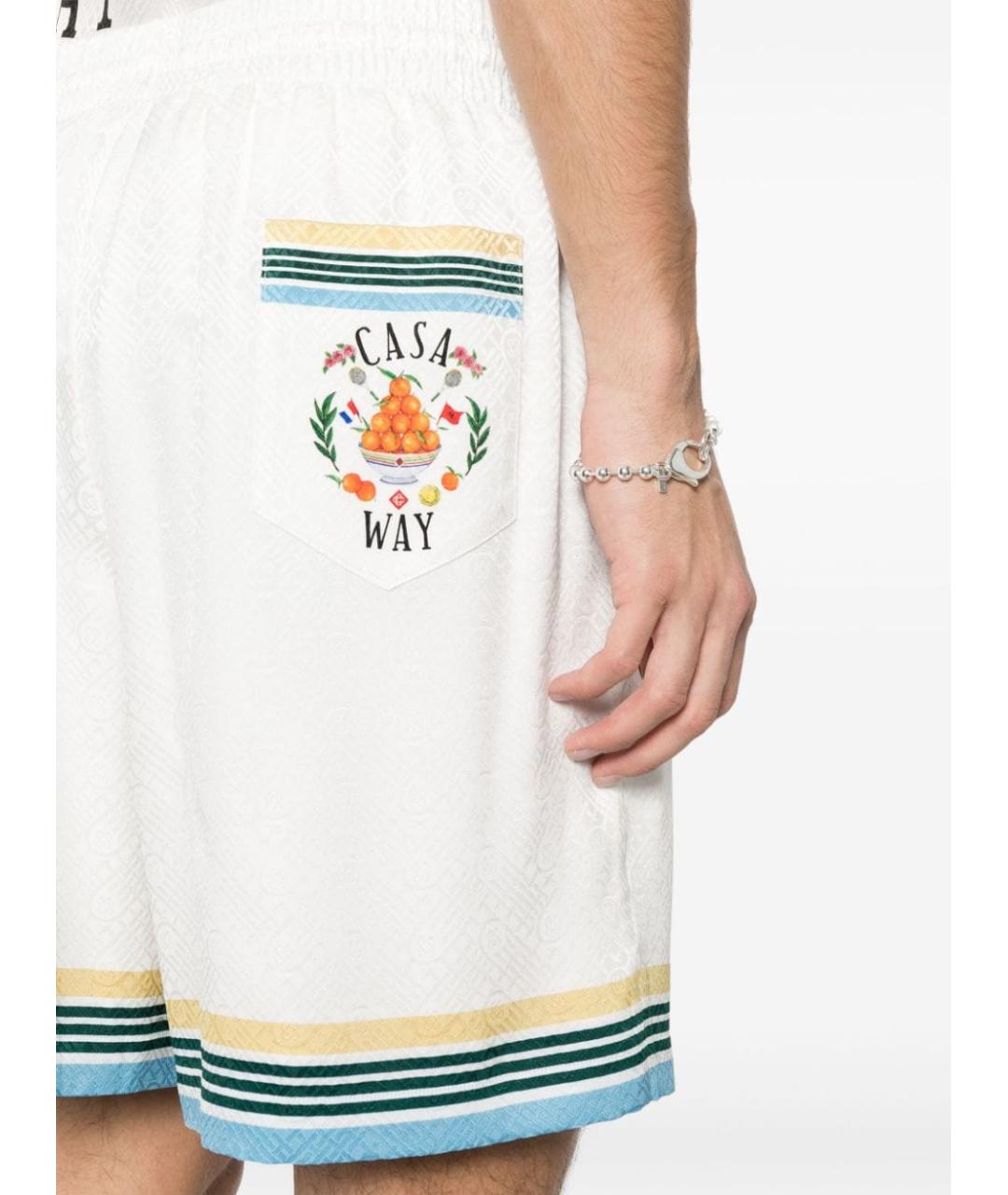 CASABLANCA Белые шелковые шорты, фото 5