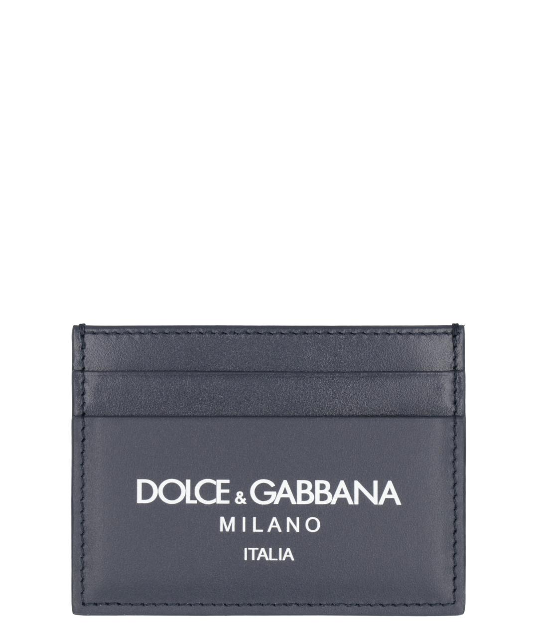 DOLCE&GABBANA Синий кожаный кардхолдер, фото 1