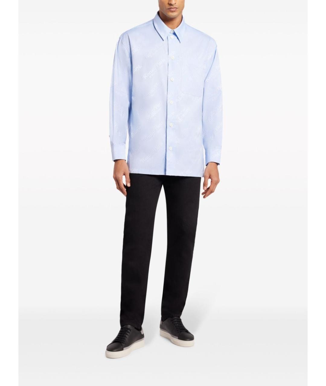 KENZO Голубая хлопковая кэжуал рубашка, фото 2