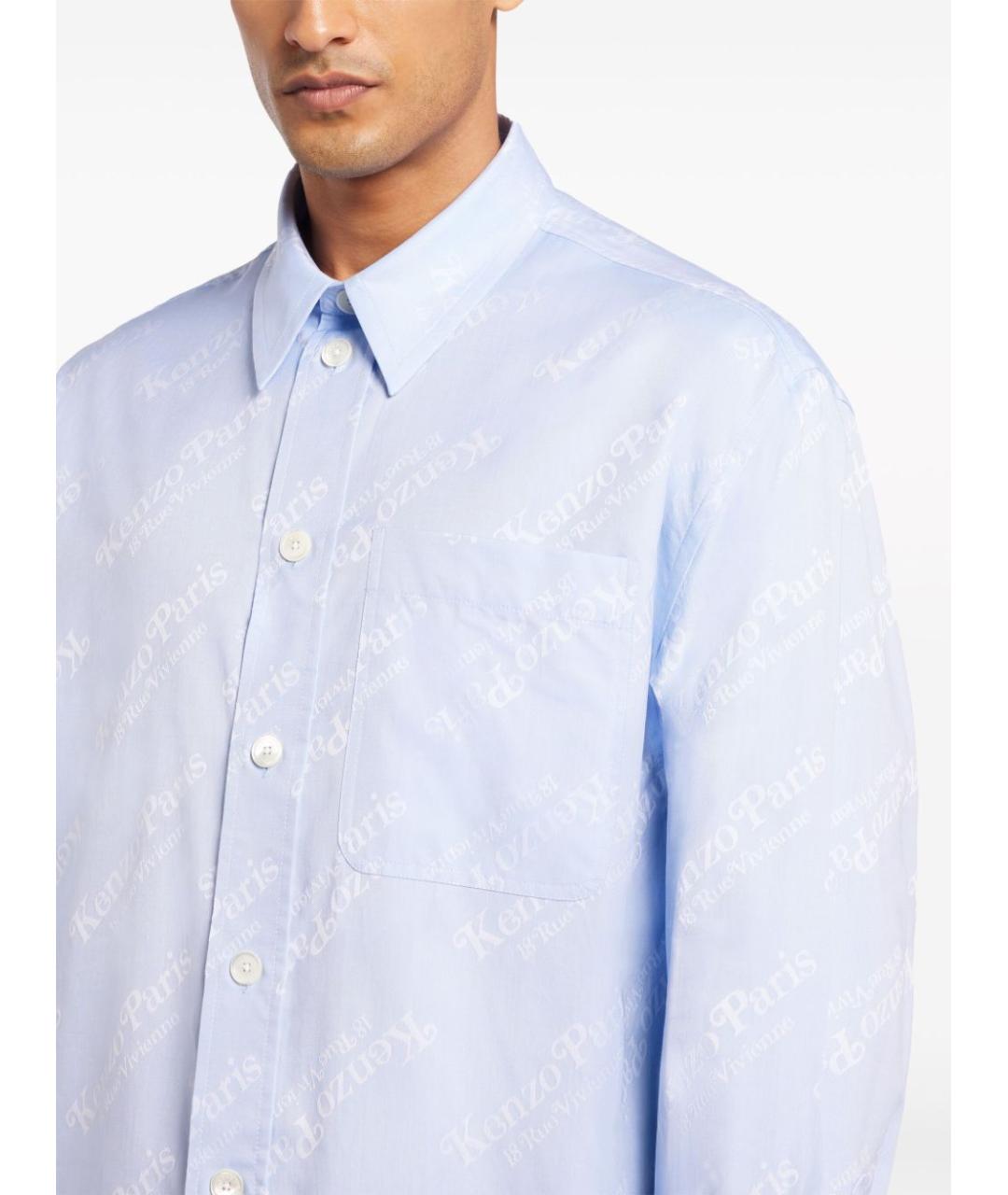 KENZO Голубая хлопковая кэжуал рубашка, фото 5