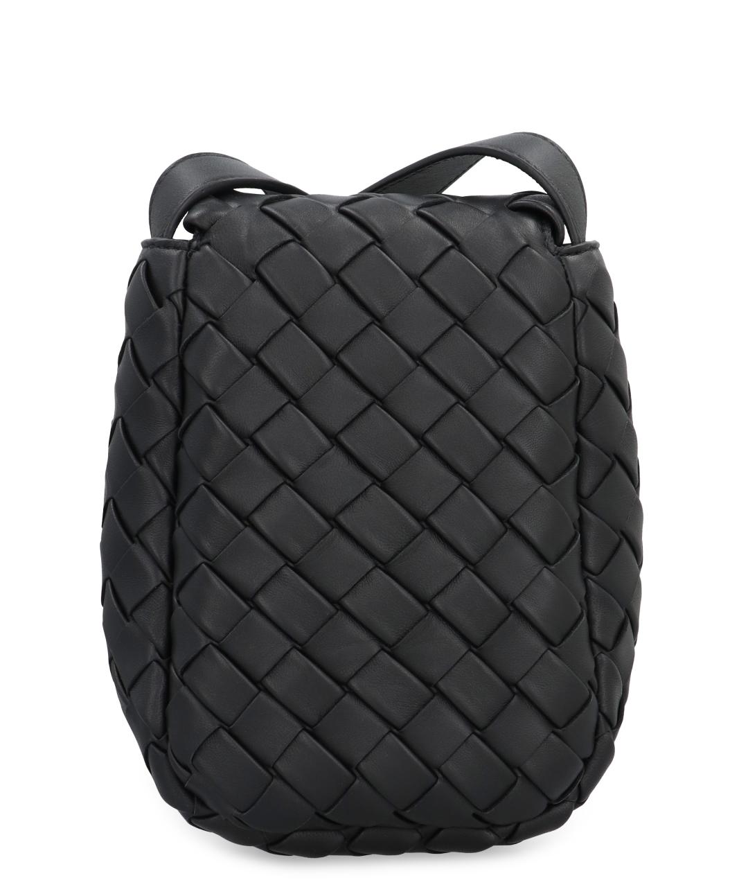 BOTTEGA VENETA Черная кожаная сумка на плечо, фото 3