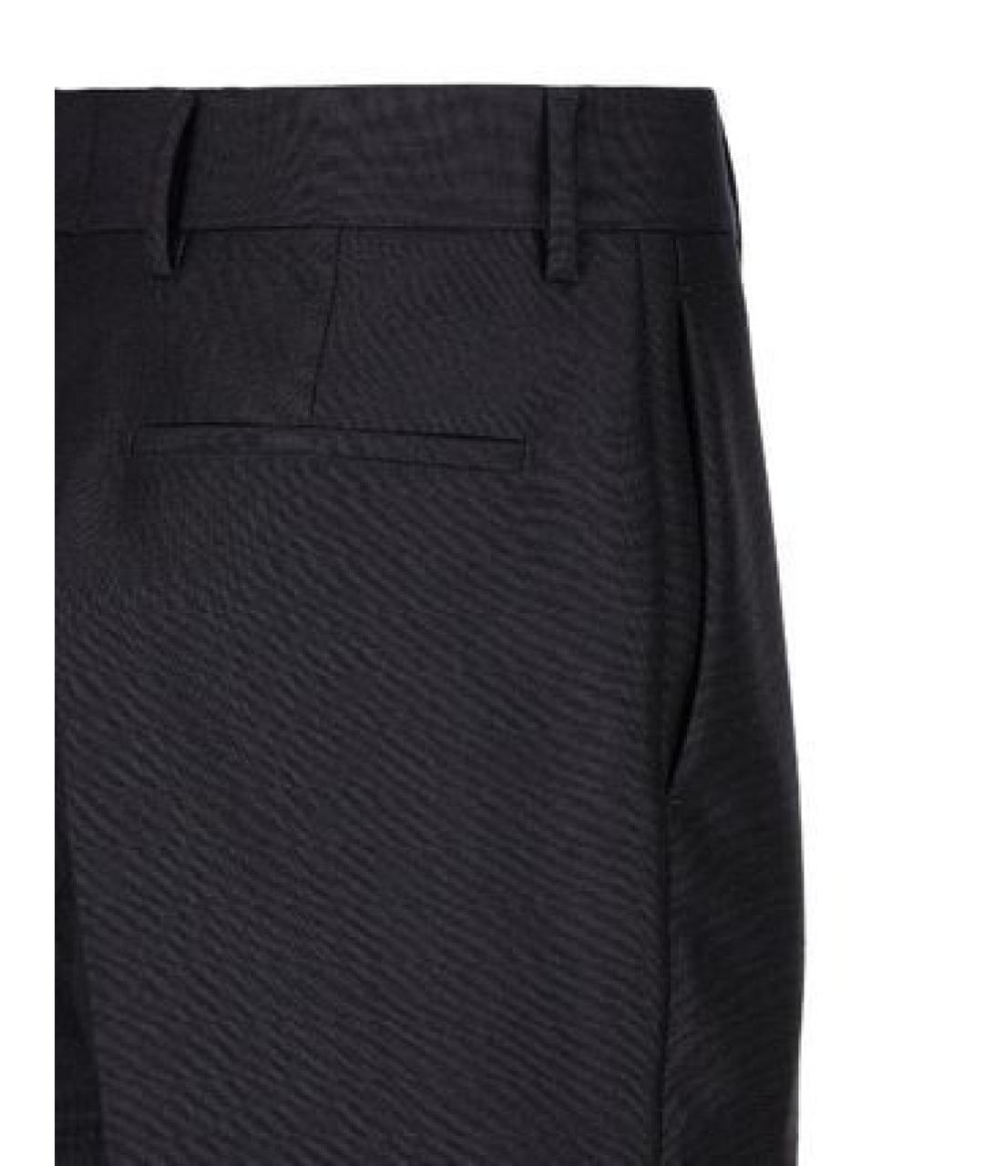 PRADA Черные шерстяные повседневные брюки, фото 2