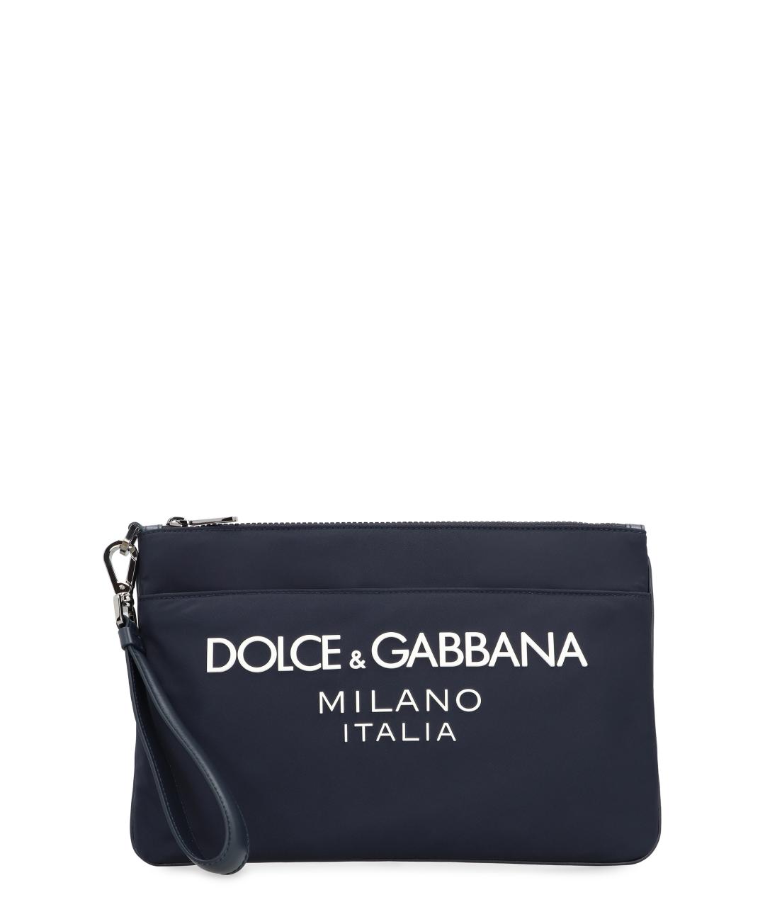 DOLCE&GABBANA Синяя синтетическая барсетка, фото 1