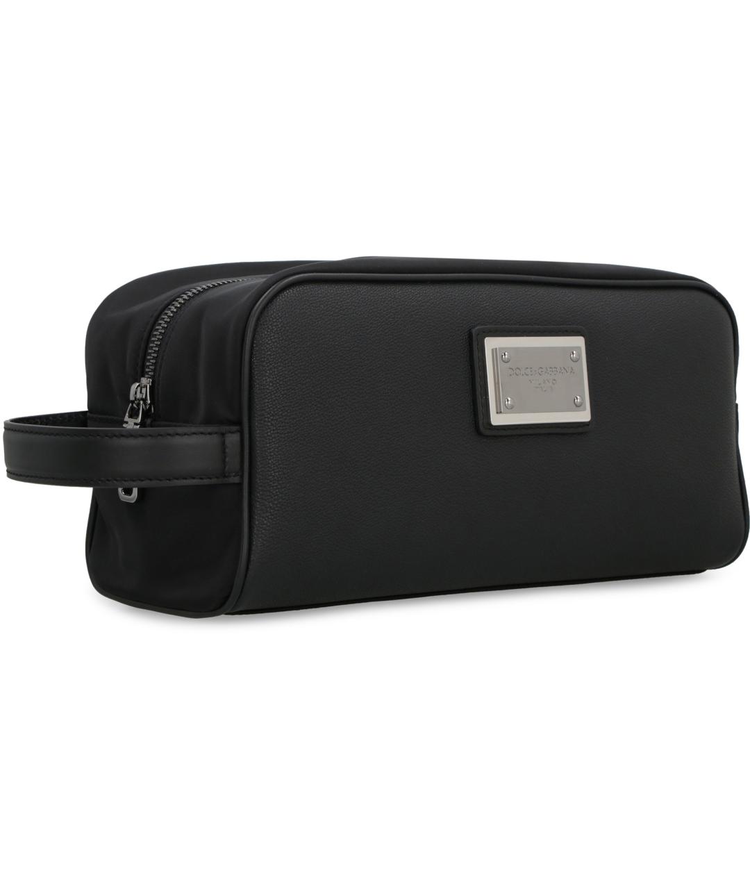 DOLCE&GABBANA Черная кожаная барсетка, фото 2