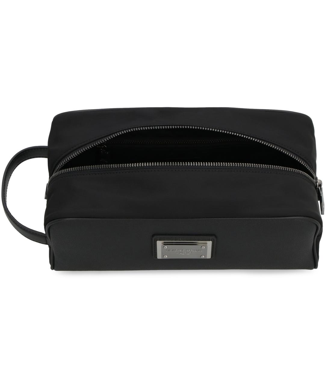 DOLCE&GABBANA Черная кожаная барсетка, фото 4